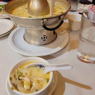 Tom Yum Gai Soup with lemmongrass and coconut. The best flavor!!