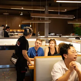 interior, sushi and sashimi