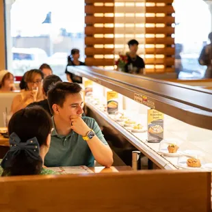 interior, sushi and sashimi