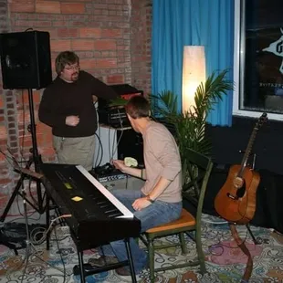 Karl and Nathan setting up some sweet music