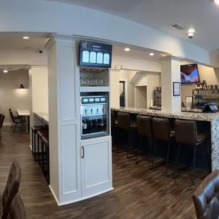 the bar and dining area