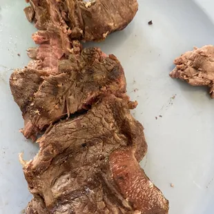 this steak speaks for itself. we're still recovering from food poisoning. pray for us