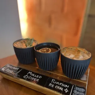 Fall coffee flight