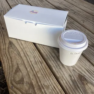 Horchata chai and donuts from a Fluffy Bakery pop-up