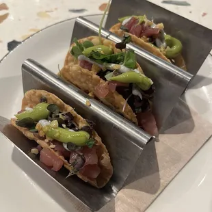 Popping Ahi Tostadas