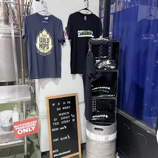 a beer keg and a sign