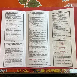 menu