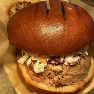 Smoked, BBQ Pulled-Pork Sandwich