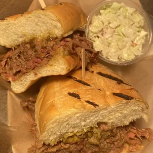 Smoked, Pulled-Brisket Sandwich