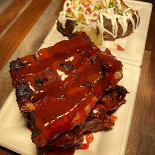 Friday Special: Smoked St. Louis-Style Pork Ribs &amp; a Loaded Baked Potato