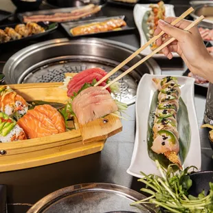 sushi, food, sashimi, sushi and sashimi