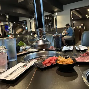 people in the background