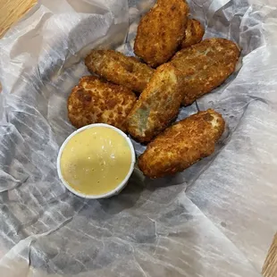 Jalapeno poppers with honey mustard dipping sauce