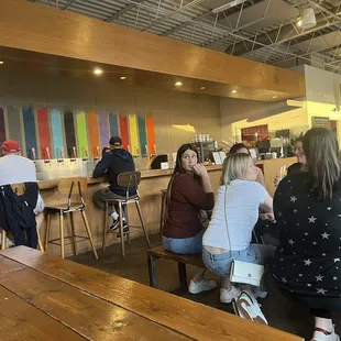 The bar and table area.