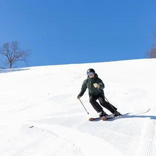 Skiing on the North Wild Trail at Wild Mountain