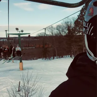 March skiing view from the lift.