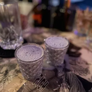 Purple ube: sake, ube, vegan cream, coco Lopez