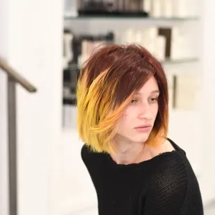 Hair cut and color by Jake