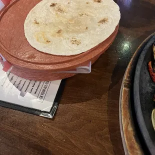 Warm flour tortillas