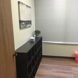 A place for your things in the changing area