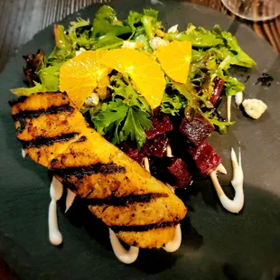 Beet salad with salmon added (so good!!)