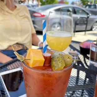 Bloody Mary and a mimosa