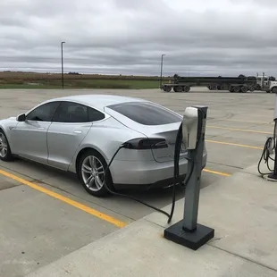 1 Tesla charger and one J1772.