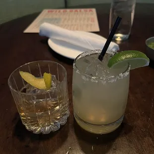Margarita and old fashioned