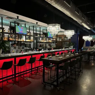interior, sushi and sashimi
