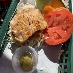 Grilled mahi sandwich