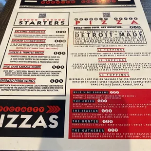 pizza, menu