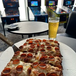 Pizza, pinball, and beer.