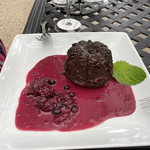 Chocolate Lava Cake with Berries