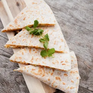 quesadillas on a cutting board