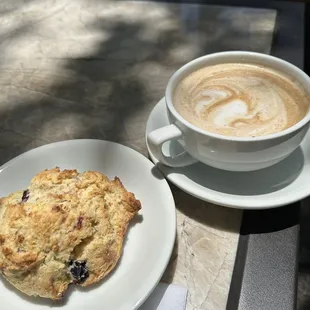 Nutella Latte.  Mixed berry scone.