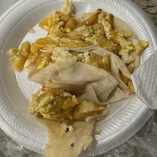 Potato and egg -- quality taco!