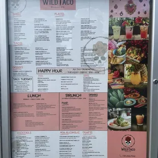 Menu at the wooden fence