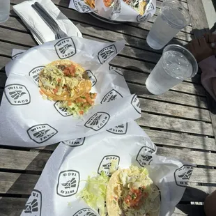 Fish tacos and nachos