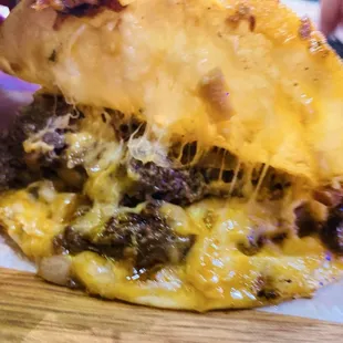 Beef and cheese taco