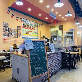 Interior seatings and menu