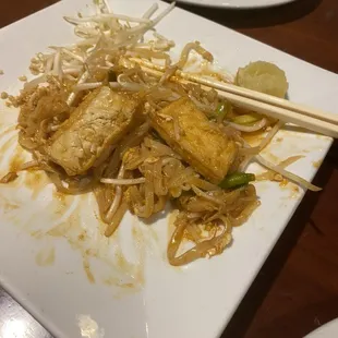 What was left of our tofu pad thai