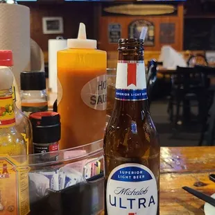a table with a variety of food items