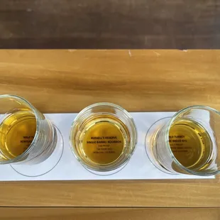 Our samples for today's tasting.