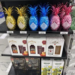 pineapples and pineapples on display