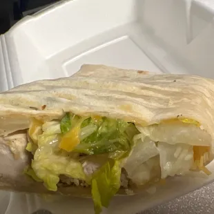 1/2 of the chicken wrap