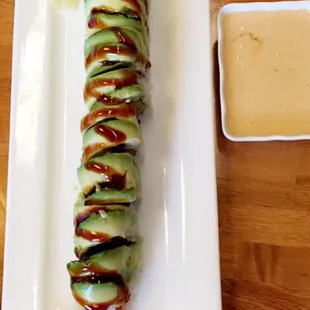 Crunchy Roll w/ Avocado on top! Delicious!