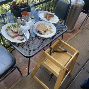 a table with food on it