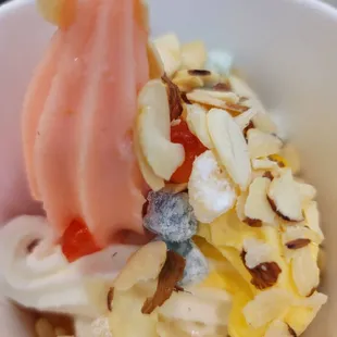 a bowl of fruit and nuts