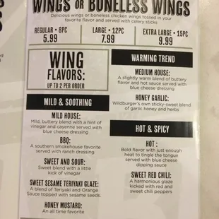 Wings &amp; Boneless Wings.