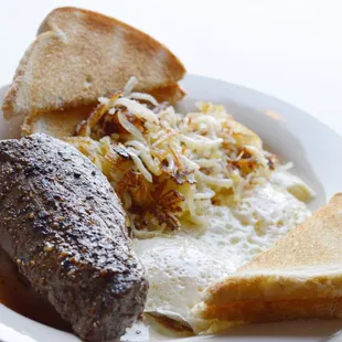 Steak and eggs